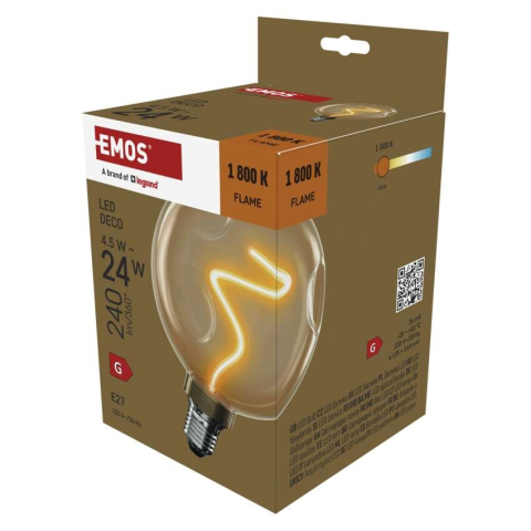 Surse de iluminat - BEC LED DECO CG125A, E27, 4,5W, 240LM, FLAME