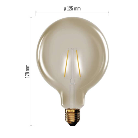 BEC LED DECO  G125, E27, 4,5W, 420LM, FLAME [1]