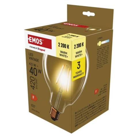 Surse de iluminat - BEC LED DECO  G125, E27, 4,5W, 420LM, FLAME