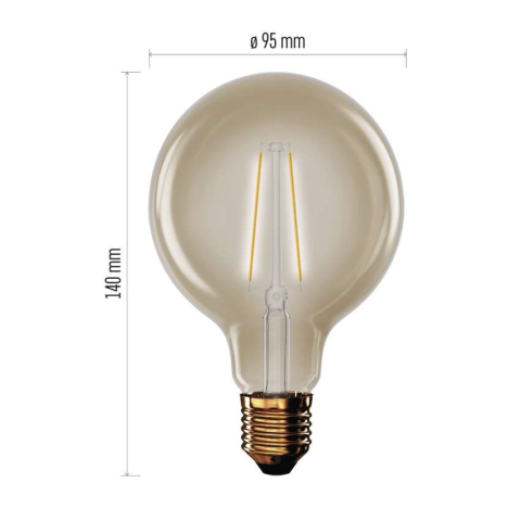BEC LED DECO G95, E27, 4,5W, 420LM, FLAME [1]