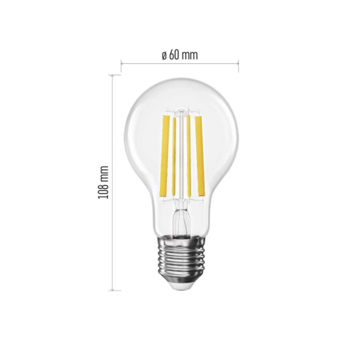 BEC LED FILAMENT A60, E27, 10.5W, 1521 LM, LUMINA CALDA [1]