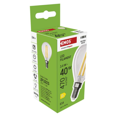 BEC LED FILAMENT MINI GLOBE, E14, 3.4 W, 470 LM, LUMINA NEUTRA [7]