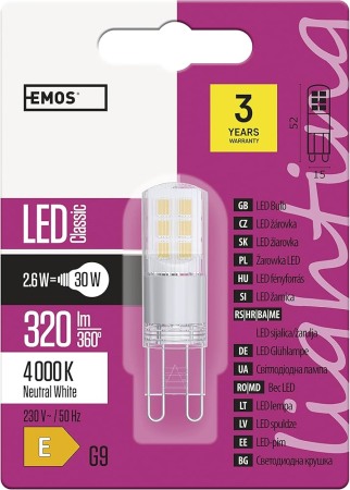 Becuri pentru spot - BEC LED G9 2.6 W , 4000 K