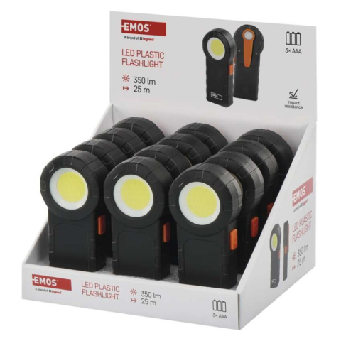 LED Flashlights - COB LED Flashlight, 3× AAA