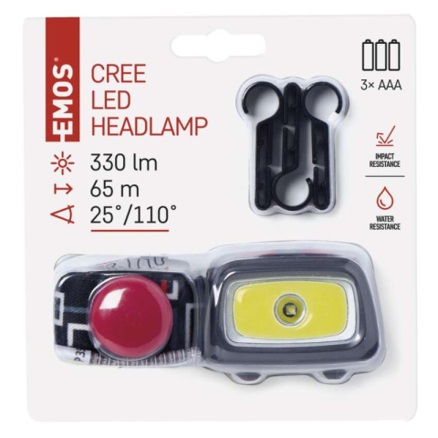 CREE LED + COB LED Headlamp 3× AAA, 330 lm, 65 m [1]