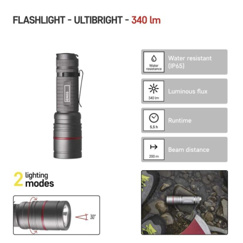 CREE LED Metal Flashligh Ultibright 70, 340lm, 3xAAA [1]