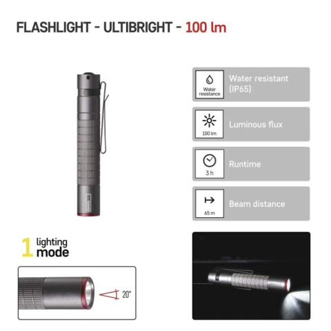 CREE LED Metal Flashlight Ultibright 50, 100lm, 1xAAA [1]