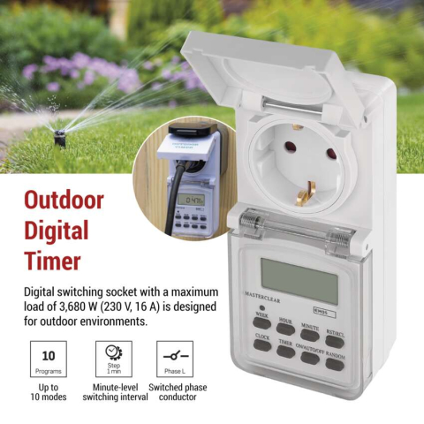 PRIZA CU TEMPORIZATOR DIGITAL EXTERIOR, IP44 [4]