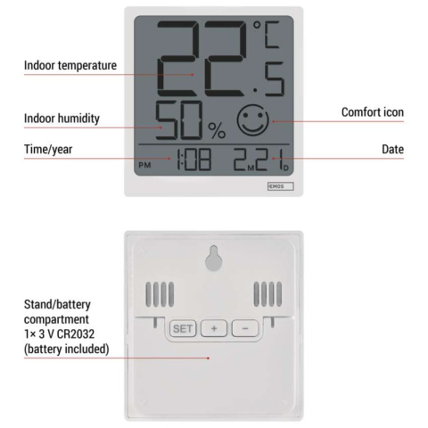 Digital Thermometer with hygrometer EMOS E0522 [2]