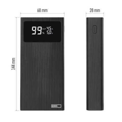 EMOS BETAQ 20 Portable Power bank, 20 000 mAh, 22.5 W, black [1]