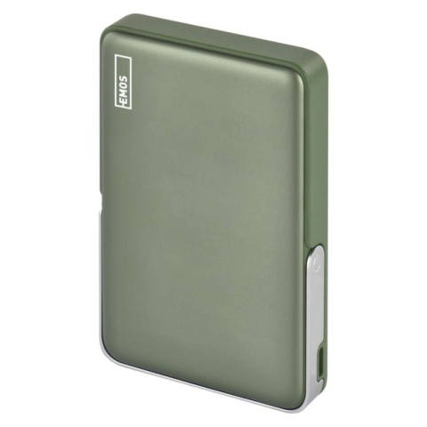 EMOS Portable Power bank WI 1031, 10 000 mAh, 20 W+Wireless, army-green [1]
