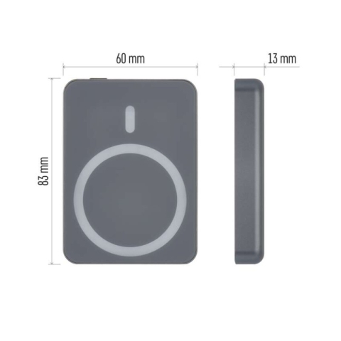 EMOS Portable Power bank WI 522, 5 000 mAh, 20 W+Wireless, grey [2]