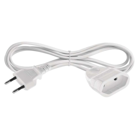 Power supply extension cords, cable reels, plugs, accessories FRENCH - Extension Cord 1.5 m / 1 socket / white / PVC / 0,75 mm2