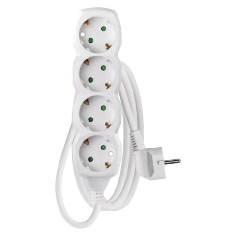 Power supply extension cords and sockets - Extension Cord 1.5 m / 3 sockets / white / PVC / 1.5 mm2