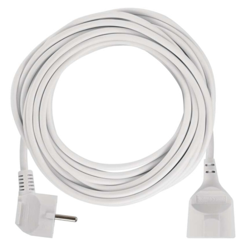 Extension Cord 10 m / 1 sockets / white / PVC / 1,5 mm2 [1]