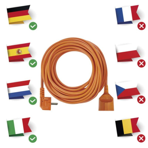 Extension Cord 20 m / 1 sockets / orange / PVC / 1,5 mm2 [2]