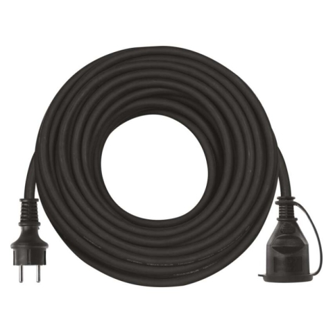 Extension Cord 25 m / 1 socket / black / rubber-neoprene / 250 V / 2.5 mm2 [1]