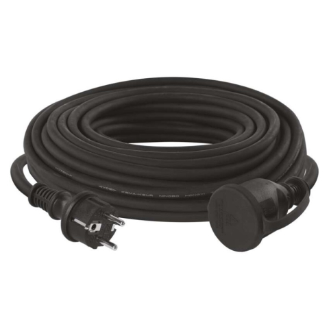 Emos - Extension Cord 25 m / 1 socket / black / rubber-neoprene / 250 V / 2.5 mm2