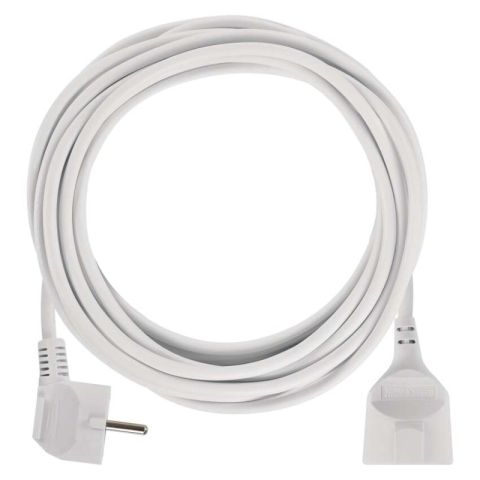 Extension Cord 5 m / 1 sockets / white / PVC / 1,5 mm2 [1]