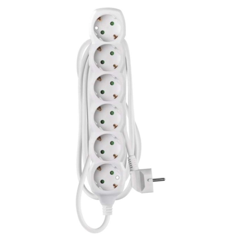 Emos - Extension Cord 5 m / 5 sockets / white / PVC / 1.5 mm2