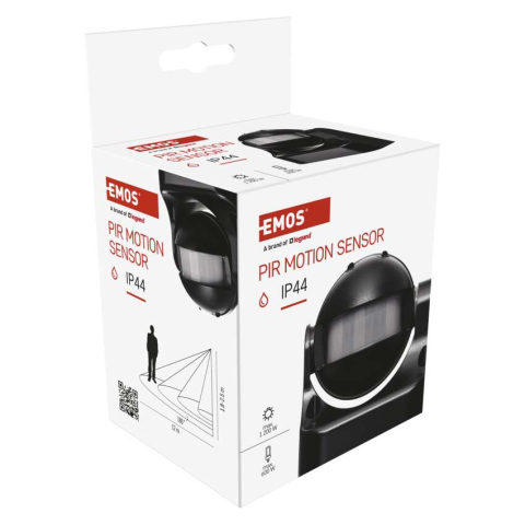 SENZOR DE MISCARE PIR IP44, 1200W, NEGRU [6]