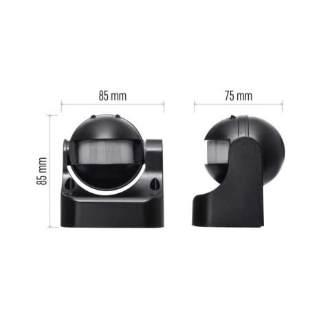 SENZOR DE MISCARE PIR IP44, 1200W, NEGRU [10]