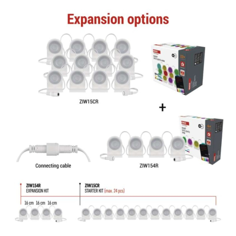 GoSmart LED spotlight - 85 cm chain, 4 parts, 7 W, RGBIC+CCT, dimmable, WiFi [2]