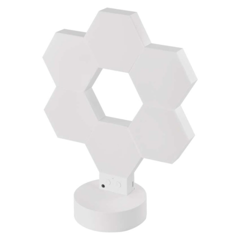 GoSmart LED table lamp Hexagon white, 6 parts, RGBIC dimmable, WiFi [1]