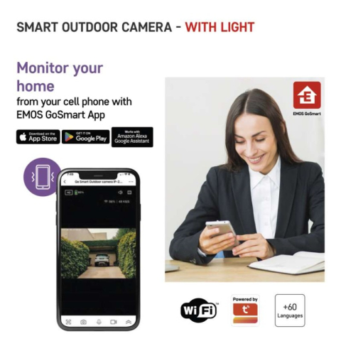 GoSmart Outdoor pivoting camera IP-310 TORCH with WiFi and light, black [2]