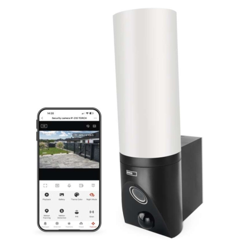 Monitoring devices and doorbells - GoSmart Outdoor pivoting camera IP-310 TORCH with WiFi and light, black