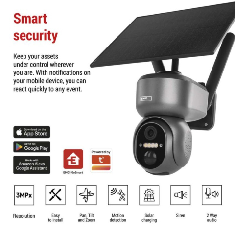 GoSmart Outdoor pivoting camera IP-6000 OWL with 4G/LTE, grey [1]