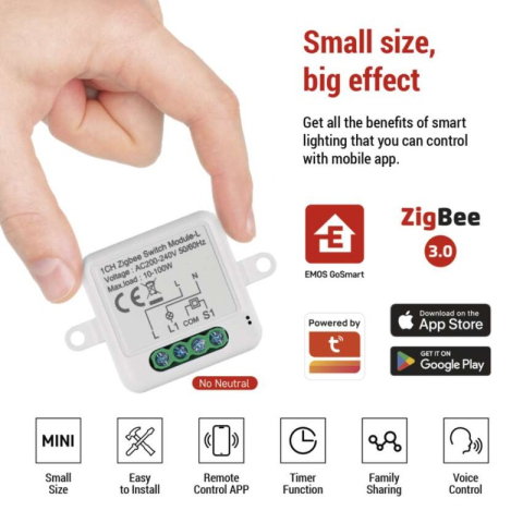 GoSmart switch module IP-2103SZ, ZigBee, 1-channel (does not require N wire) [2]