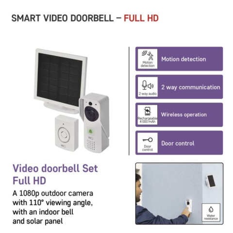 GoSmart Wireless battery-powered video doorbell IP-09D with WiFi and solar panel [1]