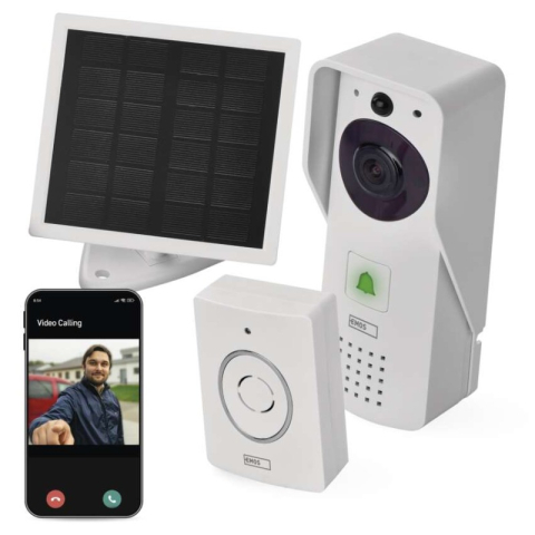 Emos - GoSmart Wireless battery-powered video doorbell IP-09D with WiFi and solar panel