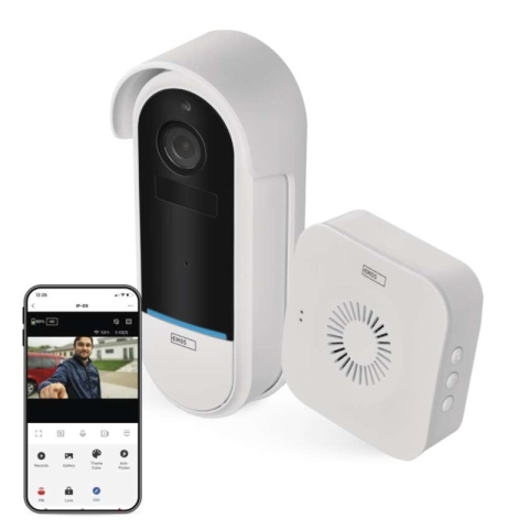 Emos - GoSmart Wireless battery-powered video doorbell IP-15S with WiFi