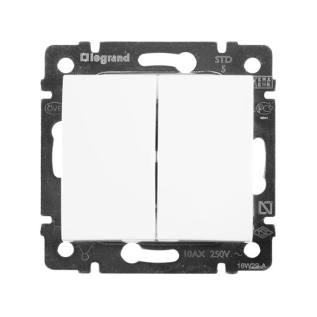 Valena alb - INTRARUPATOR DUBLU ALBA VALENA