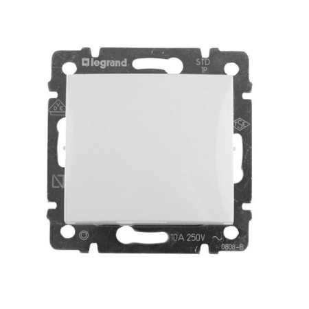 Valena alb - INTRERUPATOR  CU BUTON UNIPOLAR ALBA VALENA