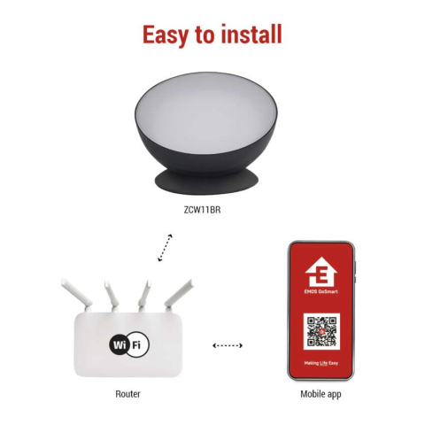 LAMPA AMBIENTALA LED GOSMART, ALB CALD/ALB RECE/RGB, WI-FI,NEGRU [6]