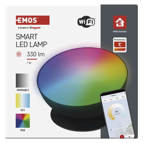 LAMPA AMBIENTALA LED GOSMART, ALB CALD/ALB RECE/RGB, WI-FI,NEGRU [10]