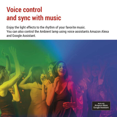 LAMPA AMBIENTALA LED GOSMART, ALB CALD/ALB RECE/RGB, WI-FI,NEGRU [5]