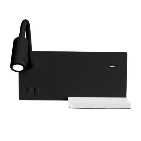Corpuri de iluminat interior - LAMPA DE NOAPTE CU RAFT SHELF NEGRU