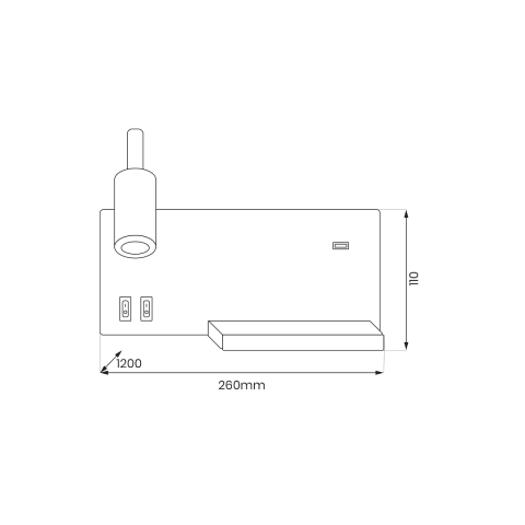 LAMPA DE NOAPTE CU RAFT SHELF NEGRU [3]
