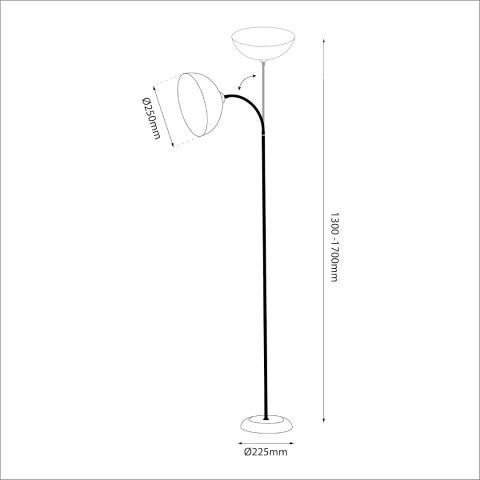 LAMPADAR ZACK NEGRU 1XE27 [5]