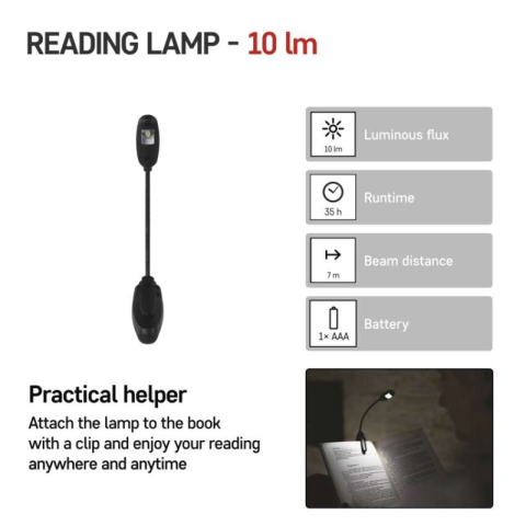 LED Booklight, 10 lm, 1× AAA [1]
