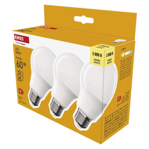 LED bulbs - LED Bulb Basic A60 / E27 / 9.4 W (60 W) / 806 lm / Warm white