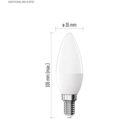 LED Bulb Basic Candle / E14 / 5.5 W (40 W) / 470 lm / Warm white [1]