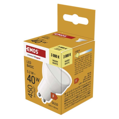 LED bulbs - LED Bulb Basic MR16 / GU10 / 5.2 W (40 W) / 450 lm / Warm white