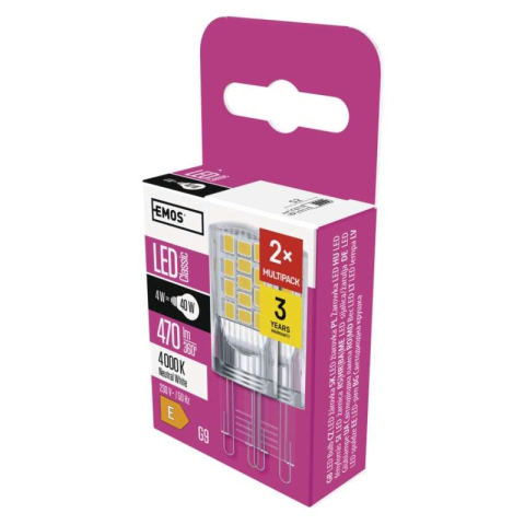 Emos - LED Bulb Classic JC / G9 / 4 W (40 W) / 470 lm / neutral white