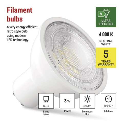 LED Bulb Classic MR16 A CLASS/ GU10 / 3 W (40 W) / 535 lm / Neutral White [2]