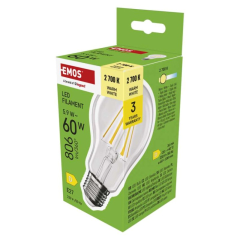 LED bulbs - LED Bulb Filament A60 / E27 / 5.9 W (60 W) / 806 lm / Warm white